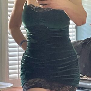 NWOT Dreamgirl ruched velvet mini dress